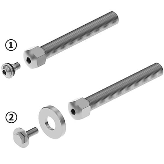 Threaded rod pivot M20x100 steel zp hexd 22