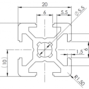 BSB 20 x 20 alumiiniprofiili