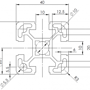 BSB 40 x 40 alumiiniprofiili