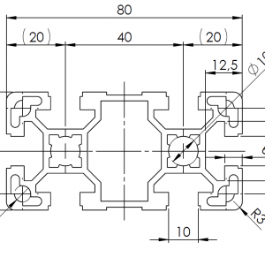 BSB 40 x 80 L alumiiniprofiili