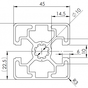 BSB 45 x 45 2N 180 alumiiniprofiili