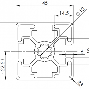 BSB 45 x 45 1N alumiiniprofiili