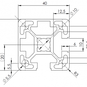 BSB 40 x 40L 2N90 alumiiniprofiili