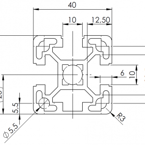 BSB 40 x 40 3N alumiiniprofiili