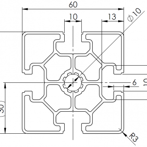 BSB 60 x 60 L alumiiniprofiili