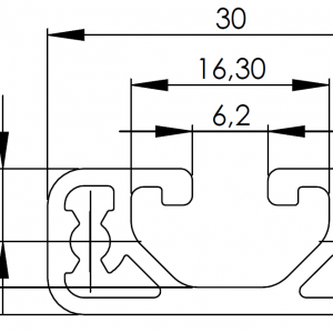 ISB 30 x 12 alumiiniprofiili