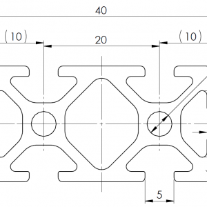 ISB 20 x 40 alumiiniprofiili