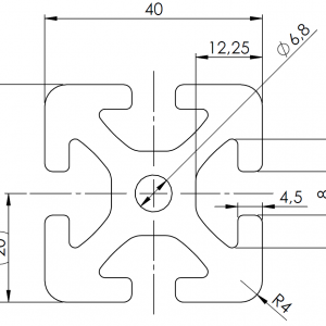 ISB 40 x 40 alumiiniprofiili