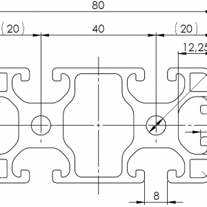 ISB 40 x 80 L alumiiniprofiili