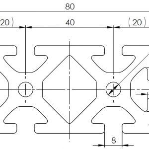 ISB 40 x 80 H alumiiniprofiili